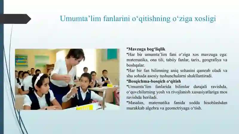 UMUMTA'LIM FANLARNI O'QITISHNING O'ZIGA XOSLIGI 3