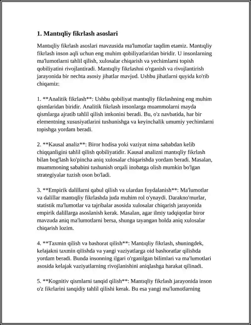 Mantıqliy fikrlash asoslari 3