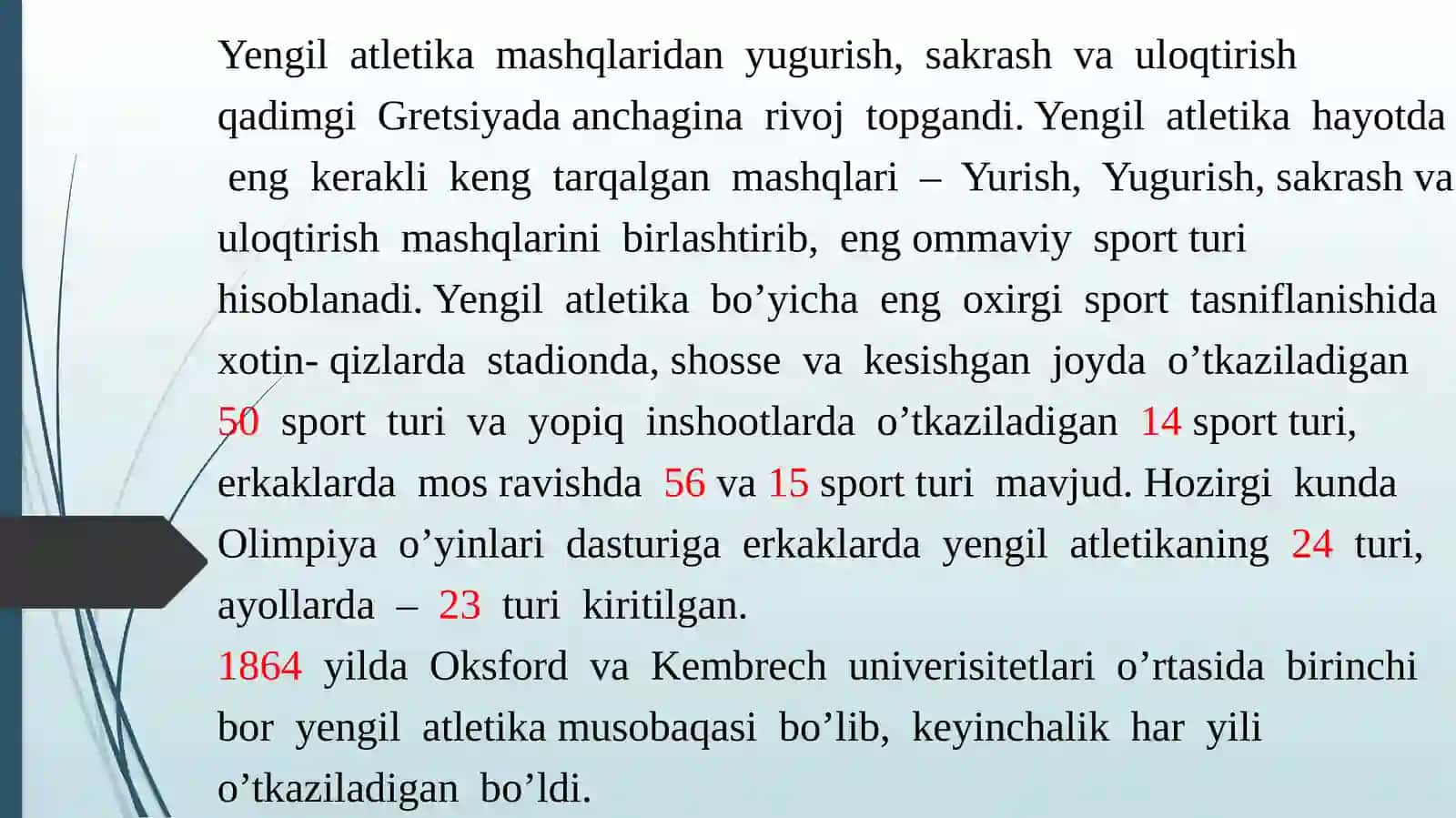 Yengi atletikada uloqtirish turlarida musoboqa tashkil qilish va hakamlik qilish 3
