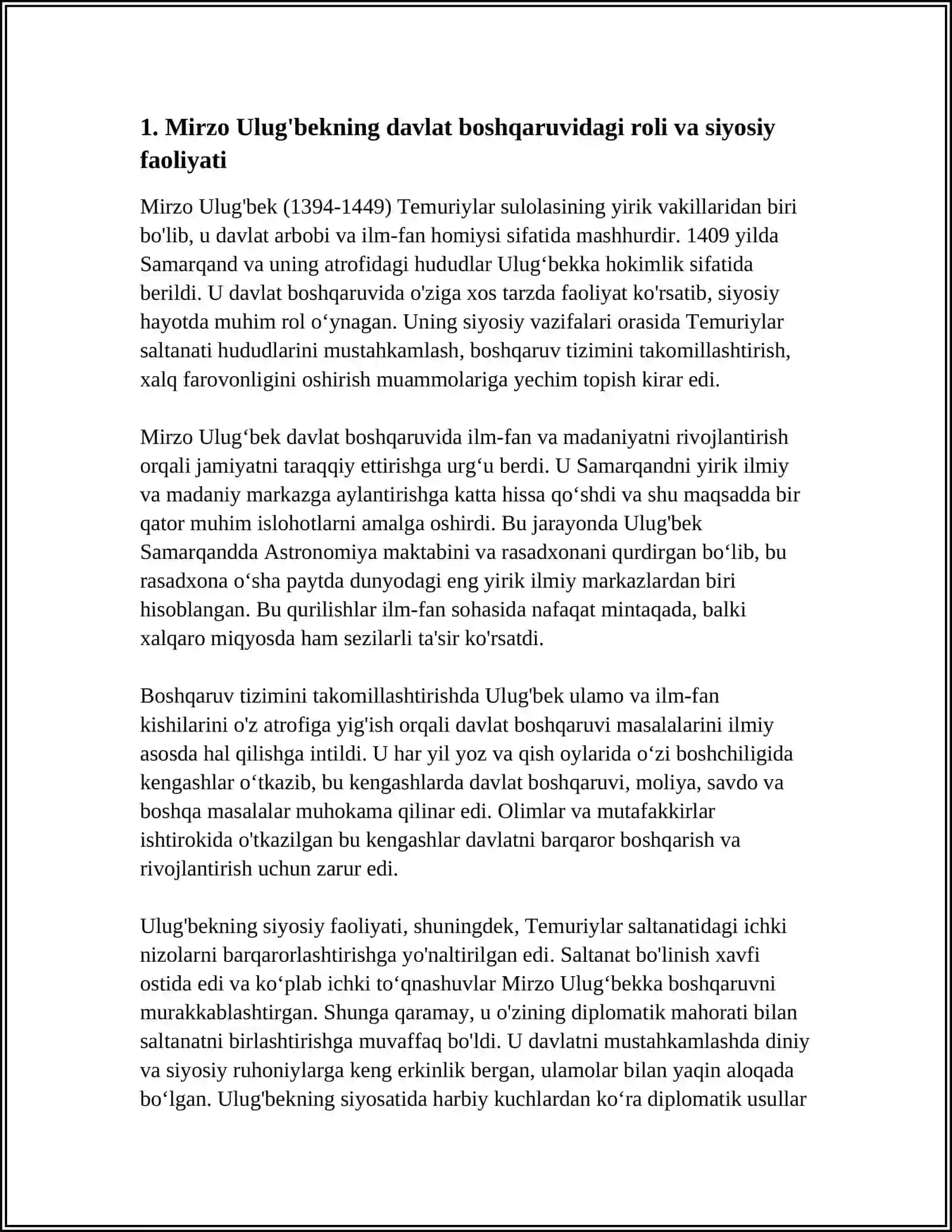 MIRZO ULUG'BEK - DAVLAT ARBOBI VA BUYUK OLIM 3