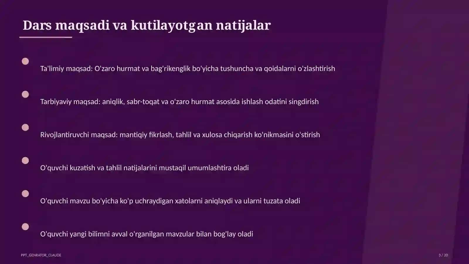 O'zaro hurmat va bag'rikenglik (7-sinf) 3