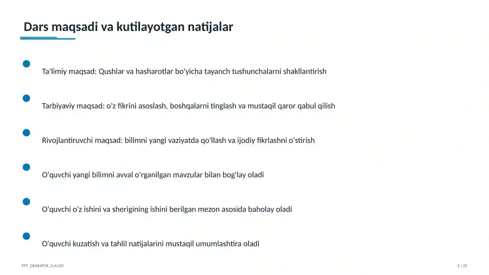 Qushlar va hasharotlar (2-sinf) 3