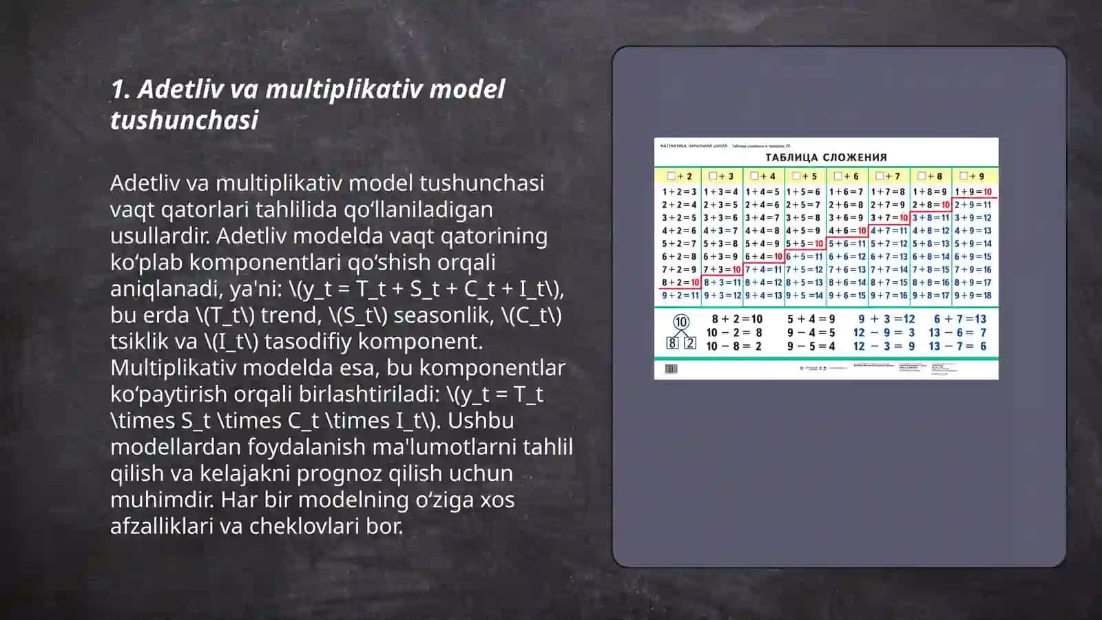 Adeltiv va multiplikativ ekonometrik modellarni tuzish 3
