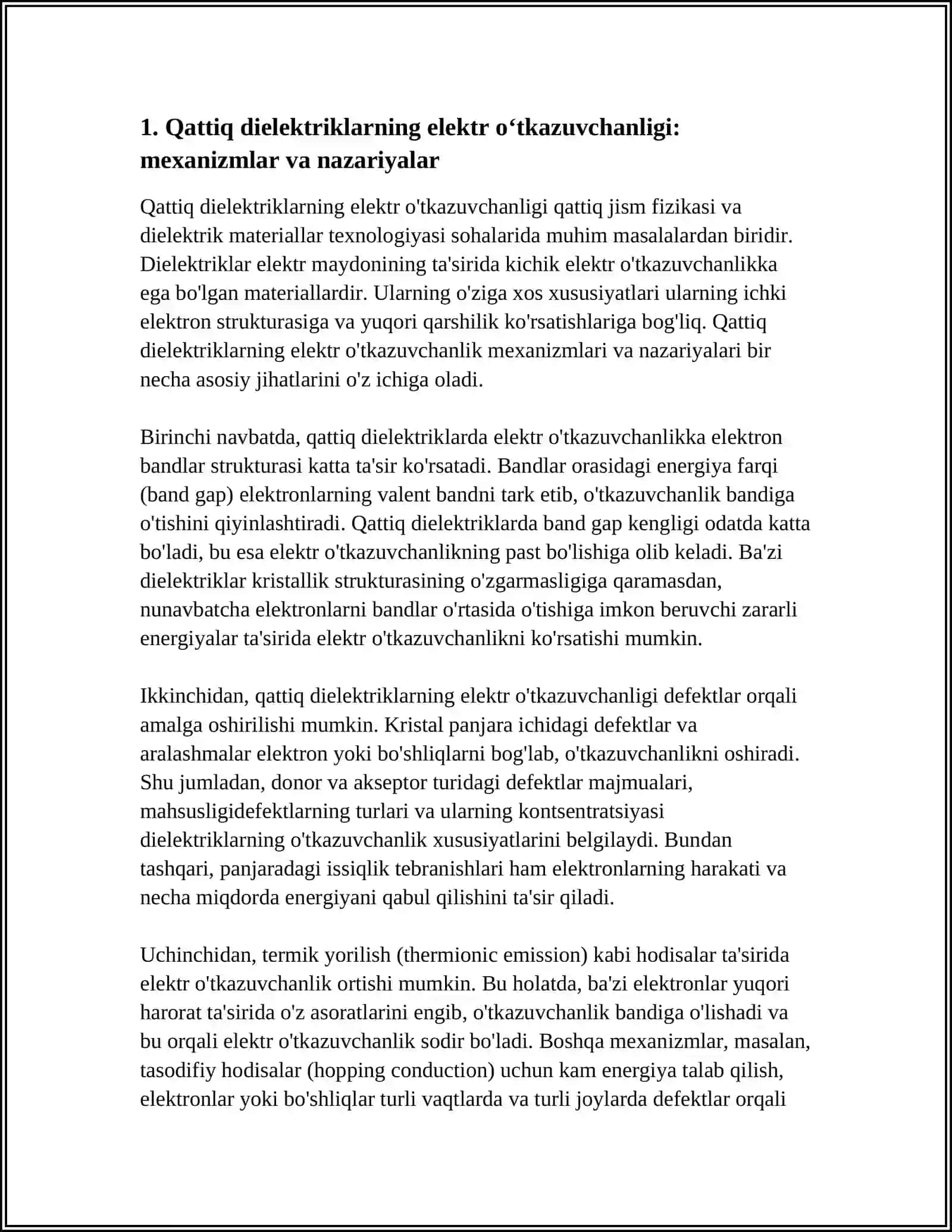 QATTIQ VA SUYUQ DIELEKTRIKLARNING ÓTKAZUVCHANLIGI 3