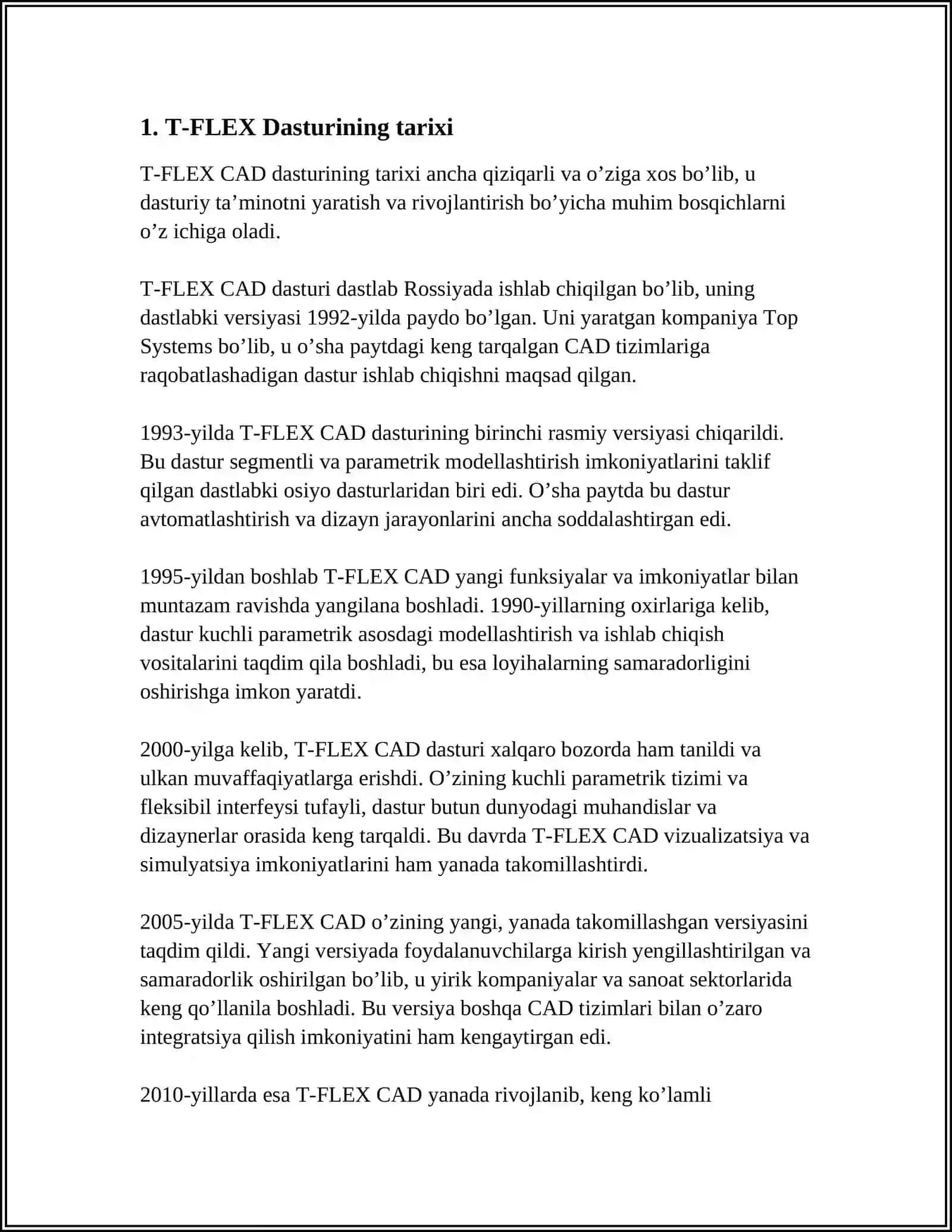 T-FLEX DASTURI HAQIDA MA'LUMOT 3