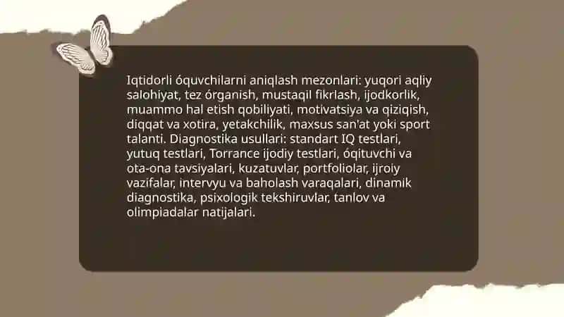 Iqtidorli óquvchilarni aniqlash mezonlari va diagnostika usullari 3