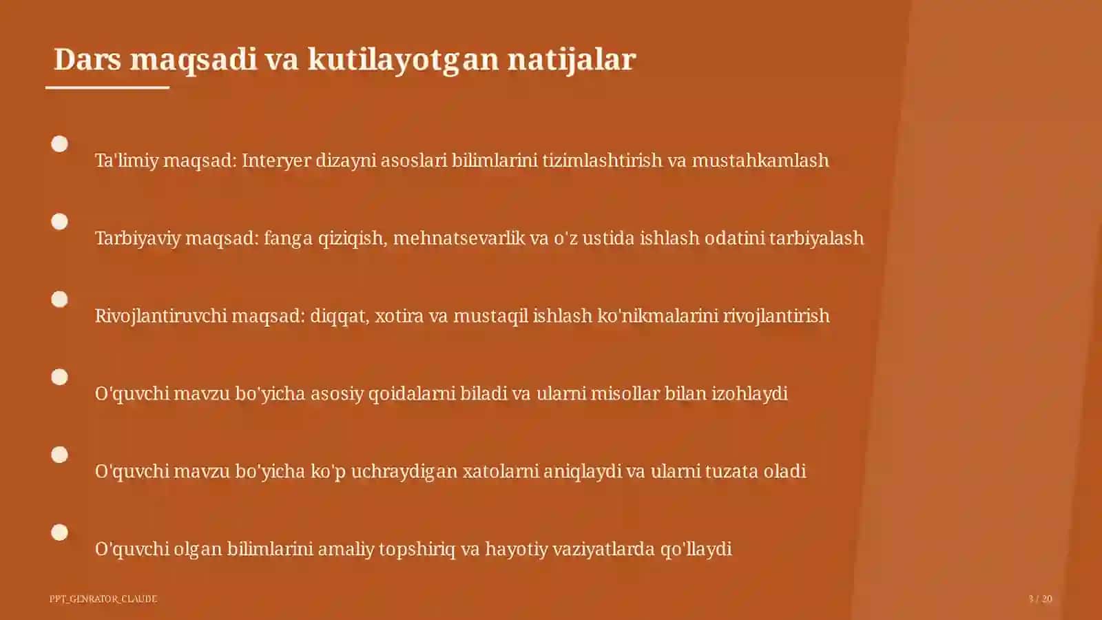 Interyer dizayni asoslari (8-sinf) 3