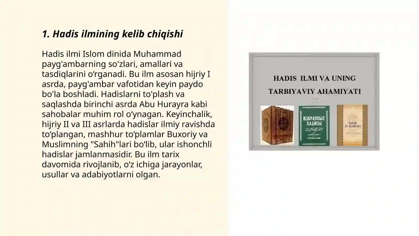 Hadis ilmi va uning tarbiyaviy ahamiyati 3