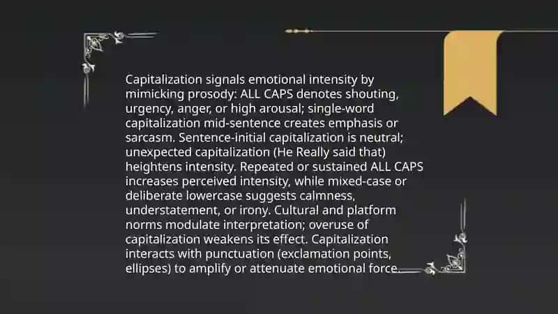 Creating affective sentences: capitilization, punctuation, pragmance, and runons 3