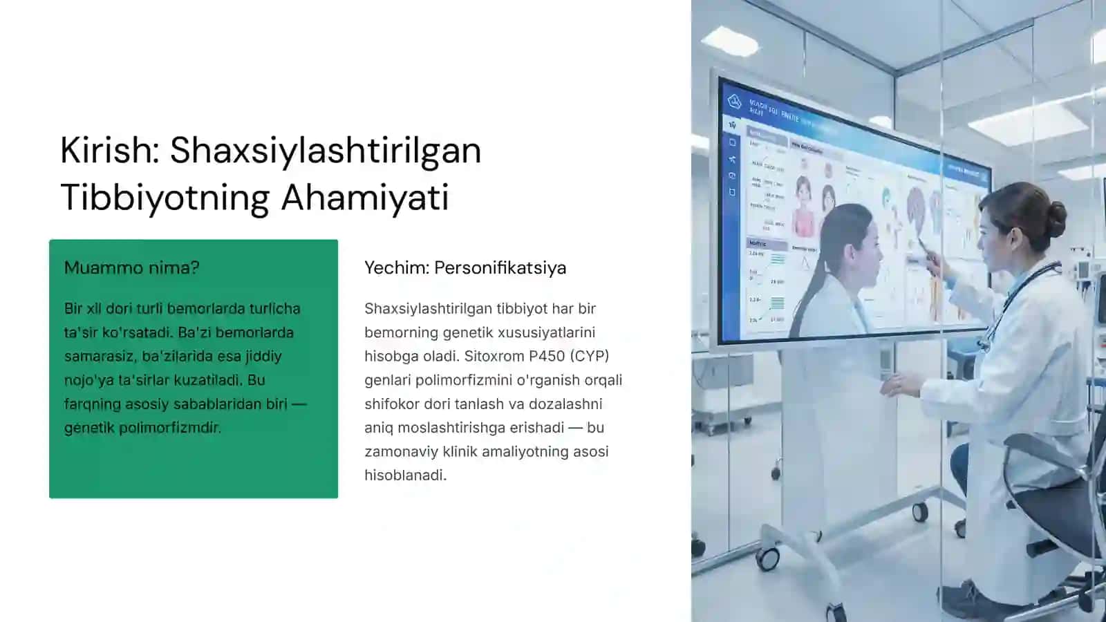 Sitoxrom P450 genipolimorfizmi, davolashning personifikasiya asoslari 3