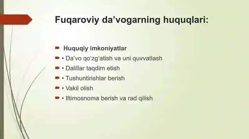 Fuqaroviy da’vogar tushunchasi va huquqiy maqomi 3