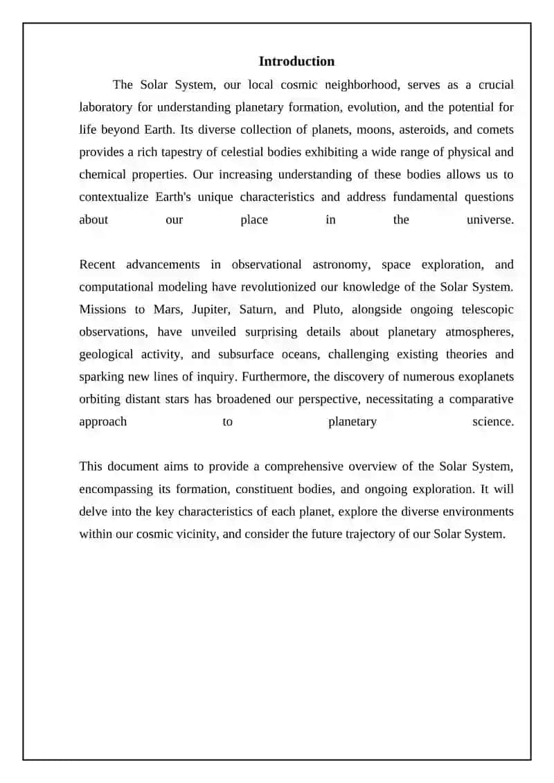 Independent Work: Earth and planets in the solar system 3