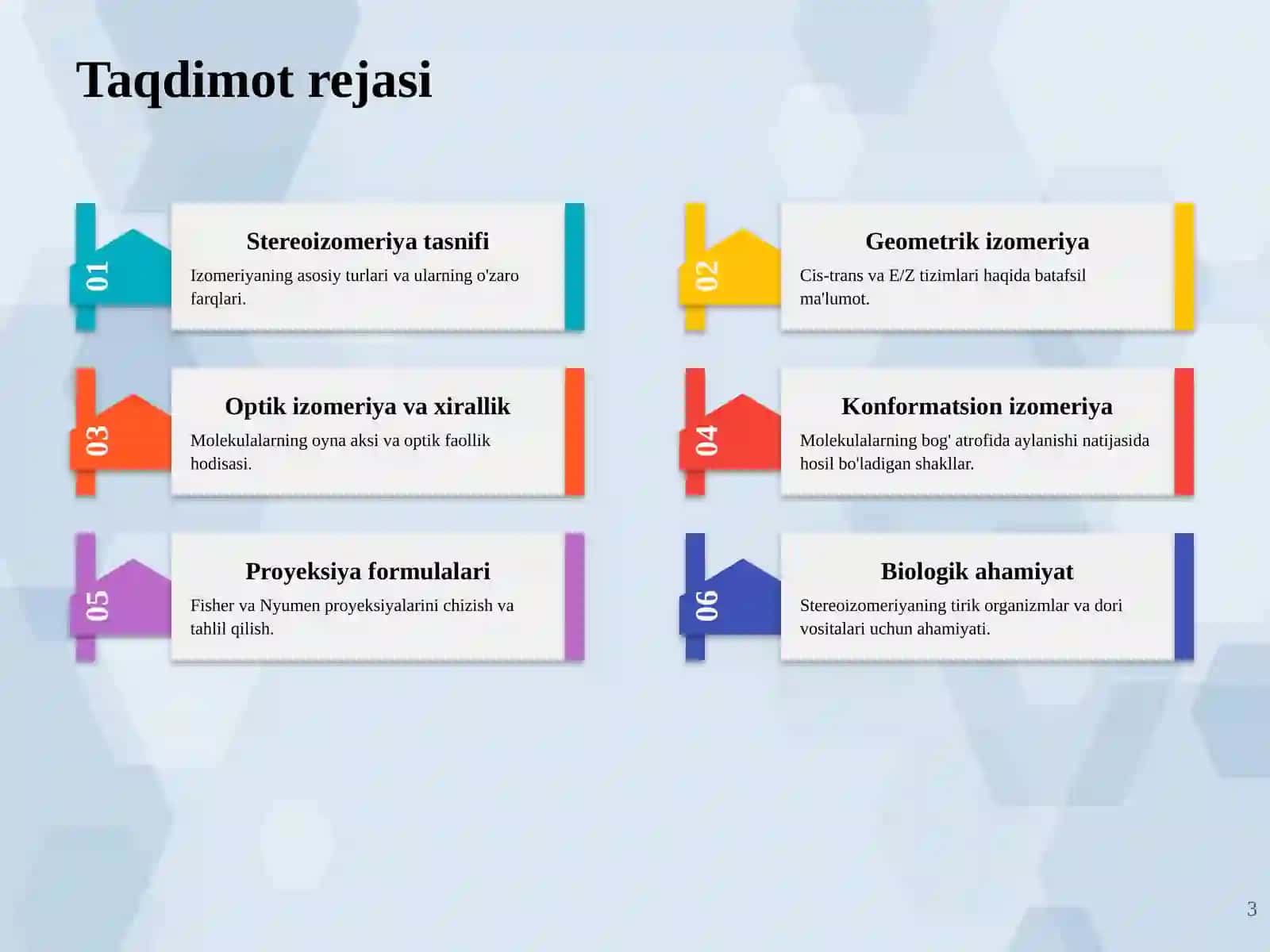 Organik birikmalarning stereoizometriyasi 3