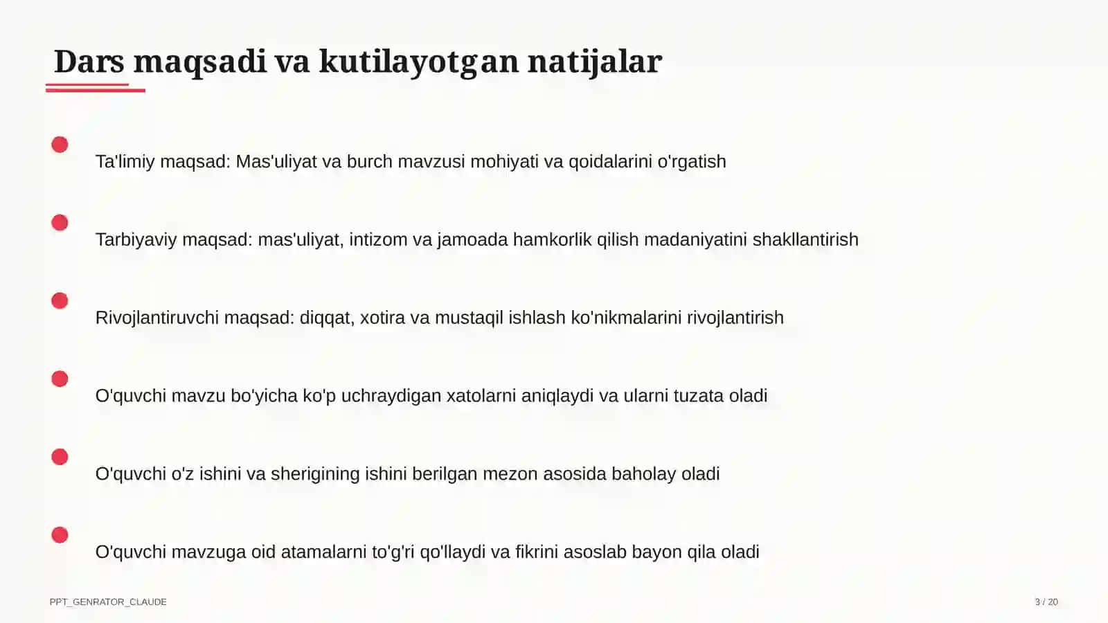 Mas'uliyat va burch (6-sinf) 3