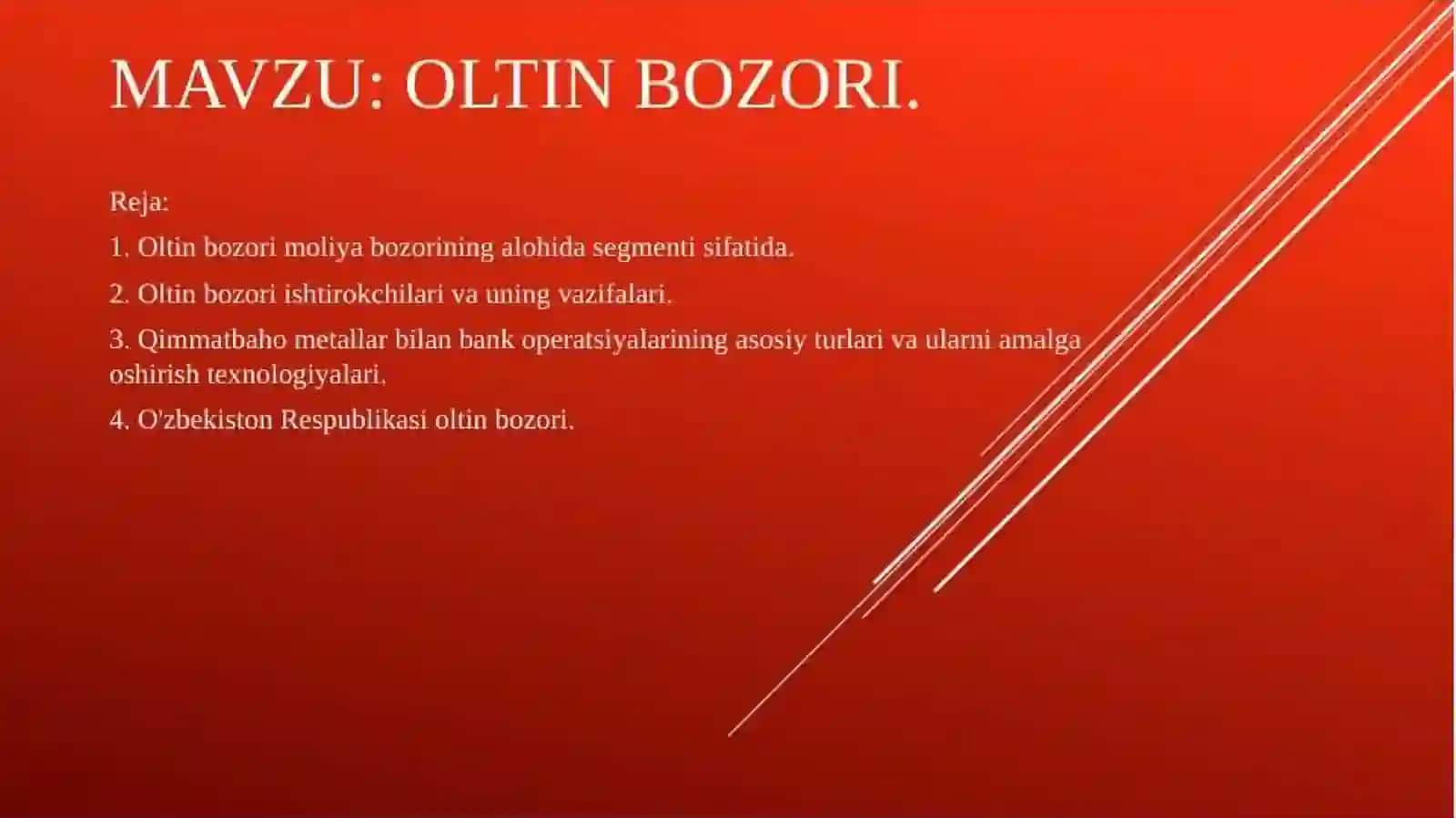 Qimmatbaho metallar bozori xususiyatlari va vazifalari 3