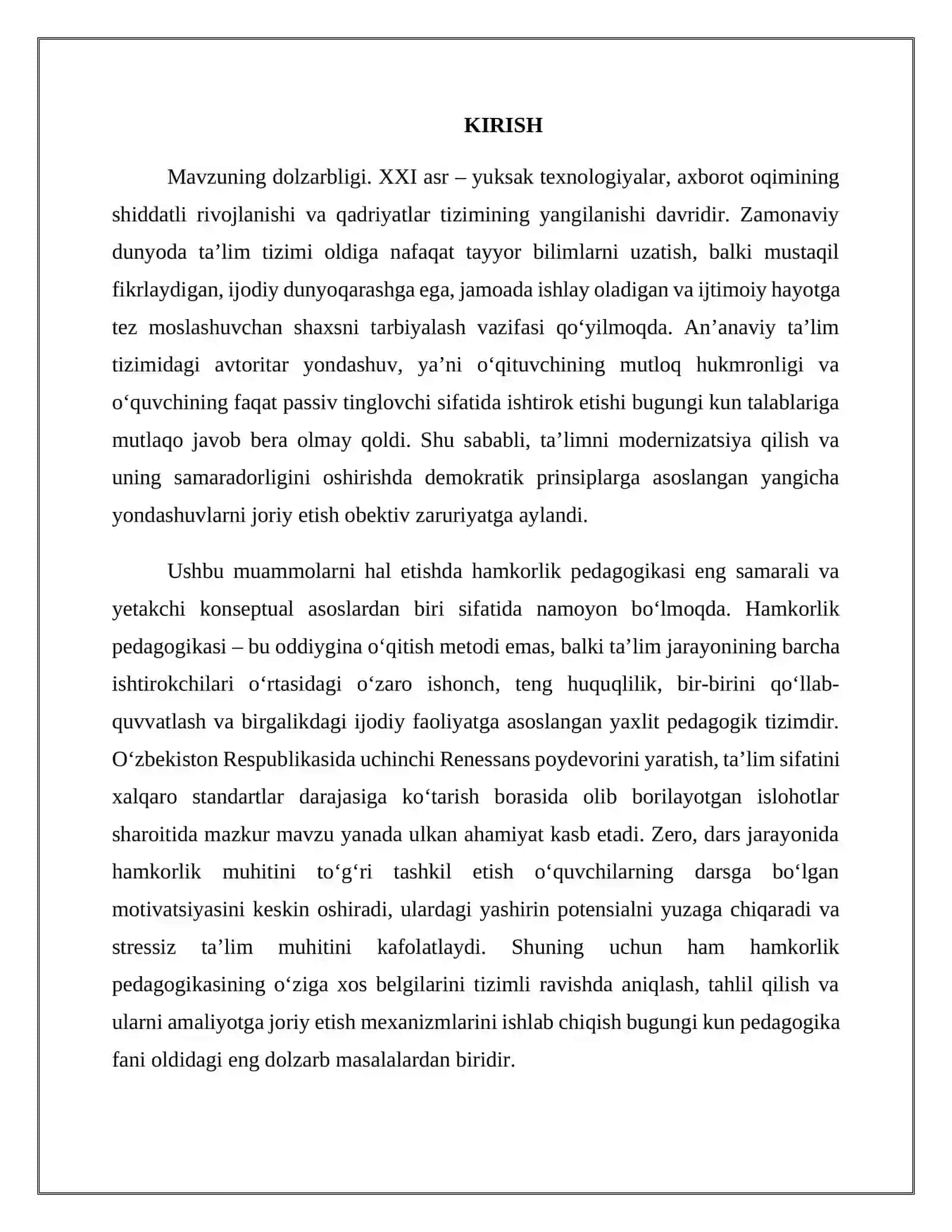 Hamkorlik pedagogikasiga xos belgilarni aniqlash 3