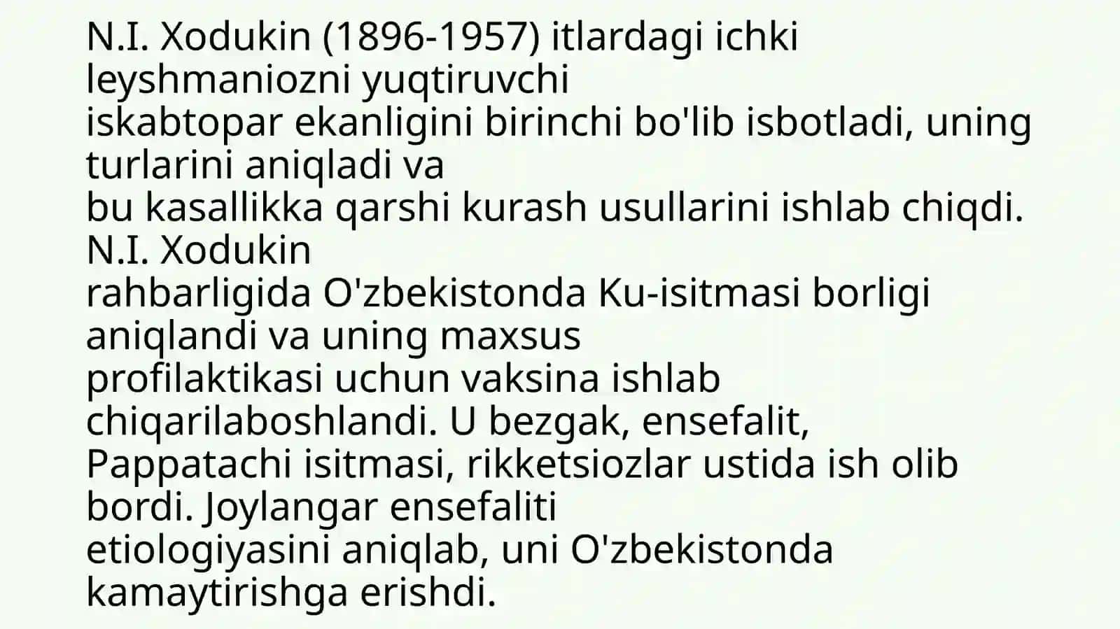 Mikrobiologiya, Virusologiya, imunologiya, parazitologiya modulini rivojlanishiga hissa qo’shgan O’zbekistonlik yetakchi olimlar 3