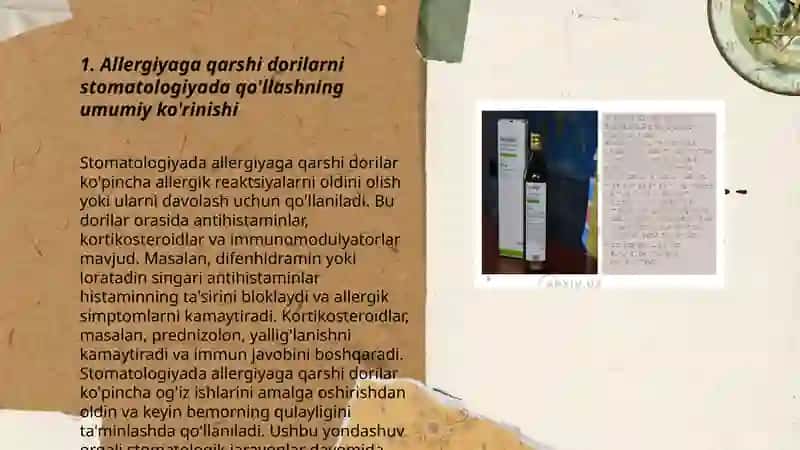 Allergiyaga qarshi vositalar stamatalogiyada qoʻllanilishi 3