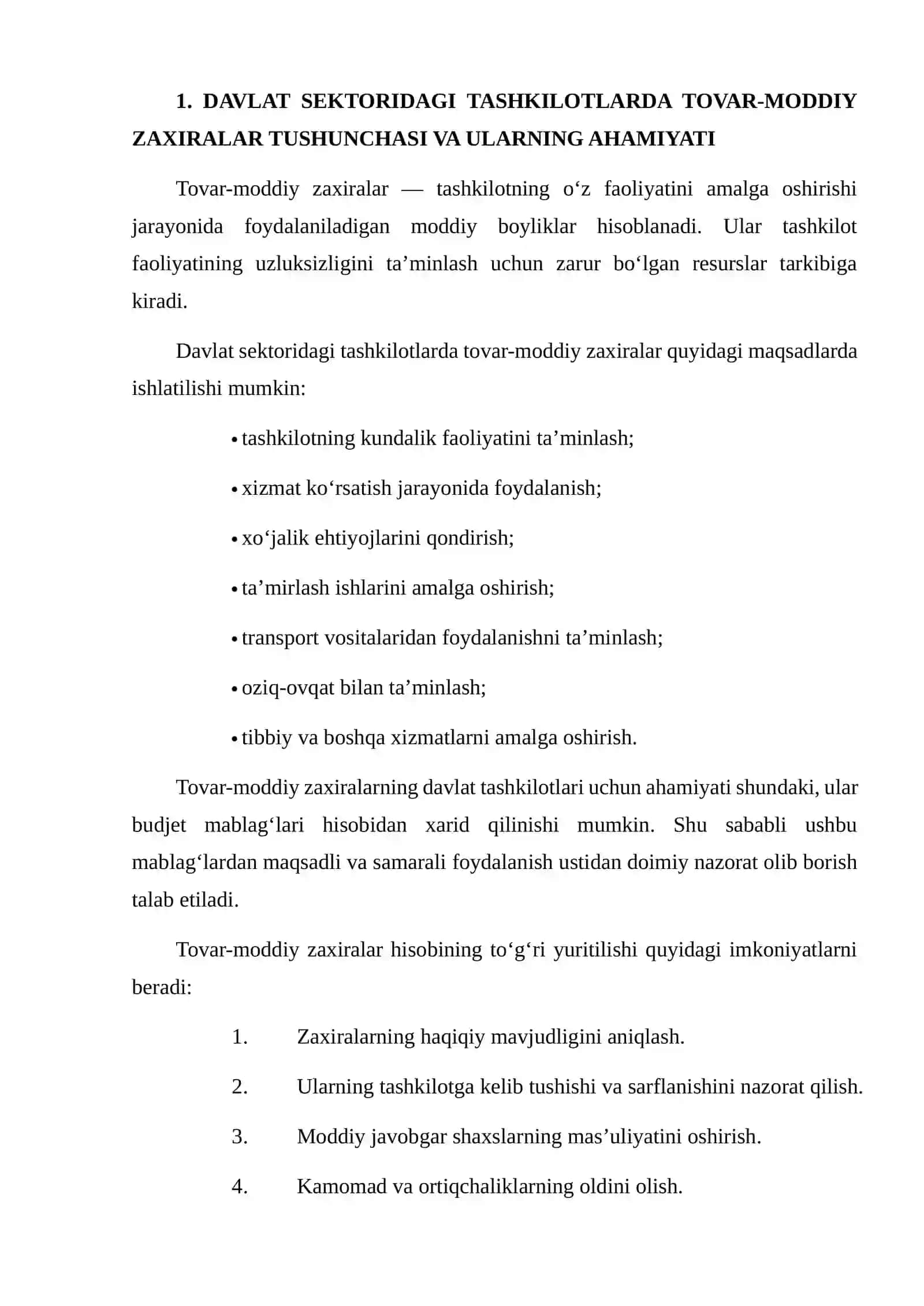 Davlat SEKTORIDAGI TASHKILOTLARDA TOVAR-MODDIY ZAXIRALAR HISOBI 3