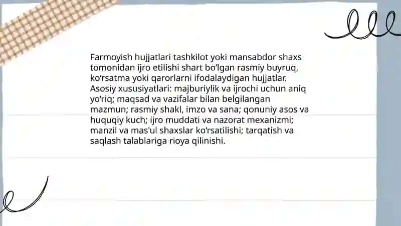 Farmoyish hujjatlari 3