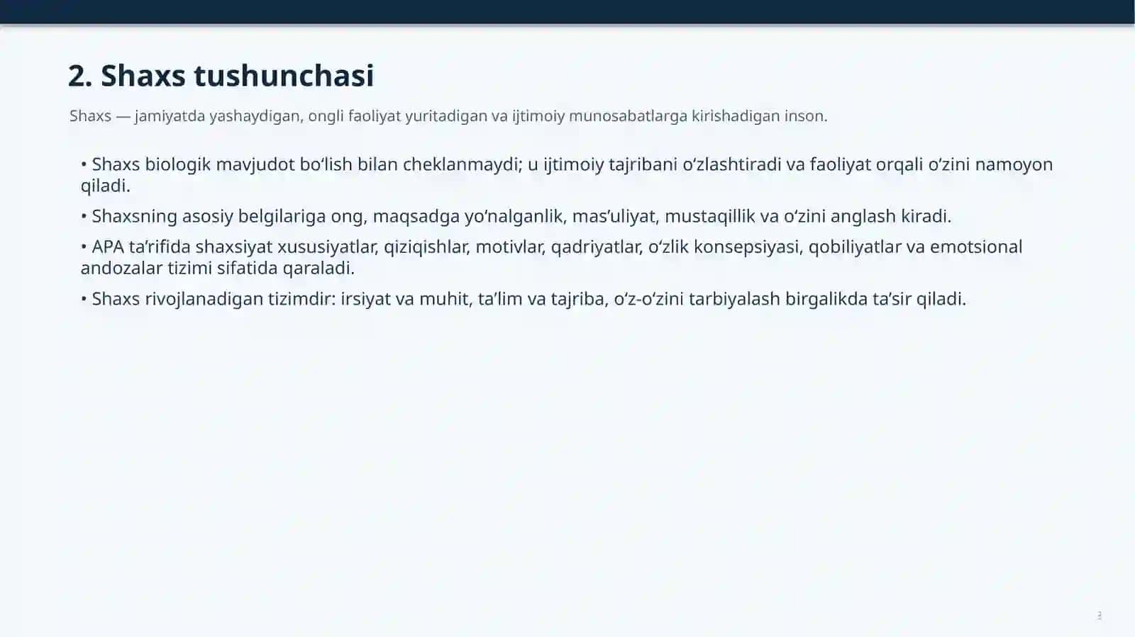 XARAKTER VA SHAXS XUSUSIYATLARI 3