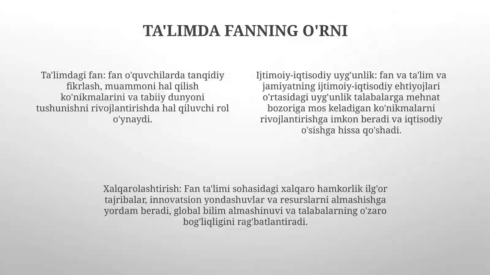 Kompitentlikni Shakillantirishda Fan Va Ta‘LimningIjtimoiy-IqtisodiyUyg‘Unlashuvi 3