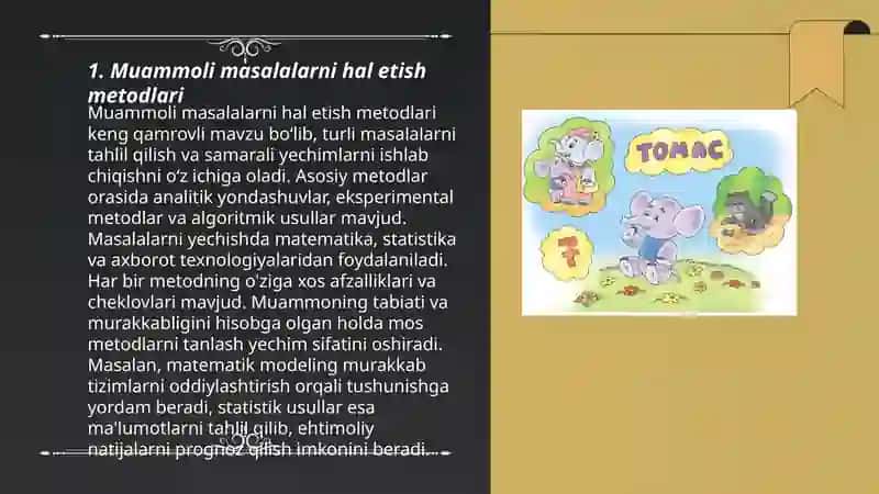 Muammoli masalalarni hal etish metodlari 3
