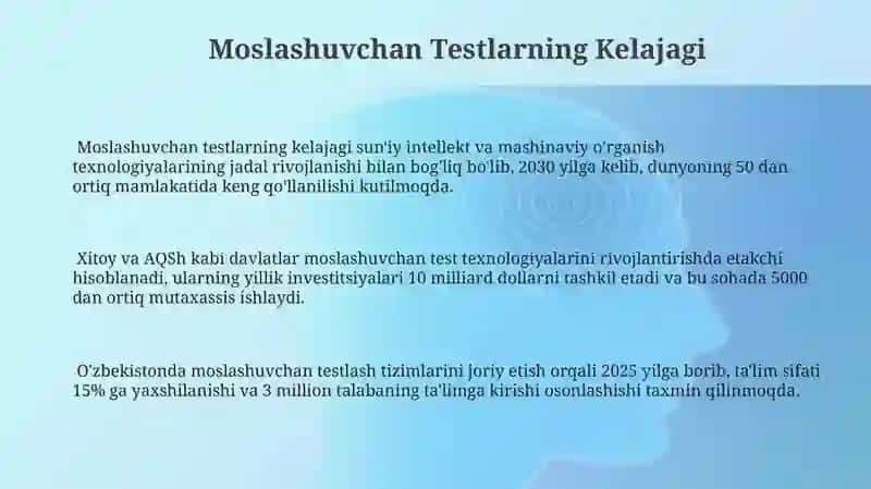 Moslashuvchan Testlar 3