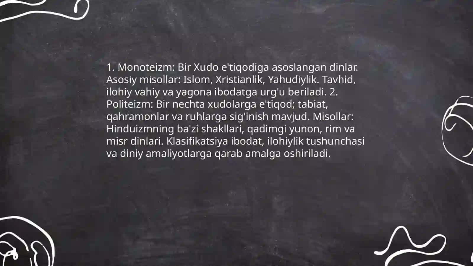 Dinlar tasnifi bòyicha 3
