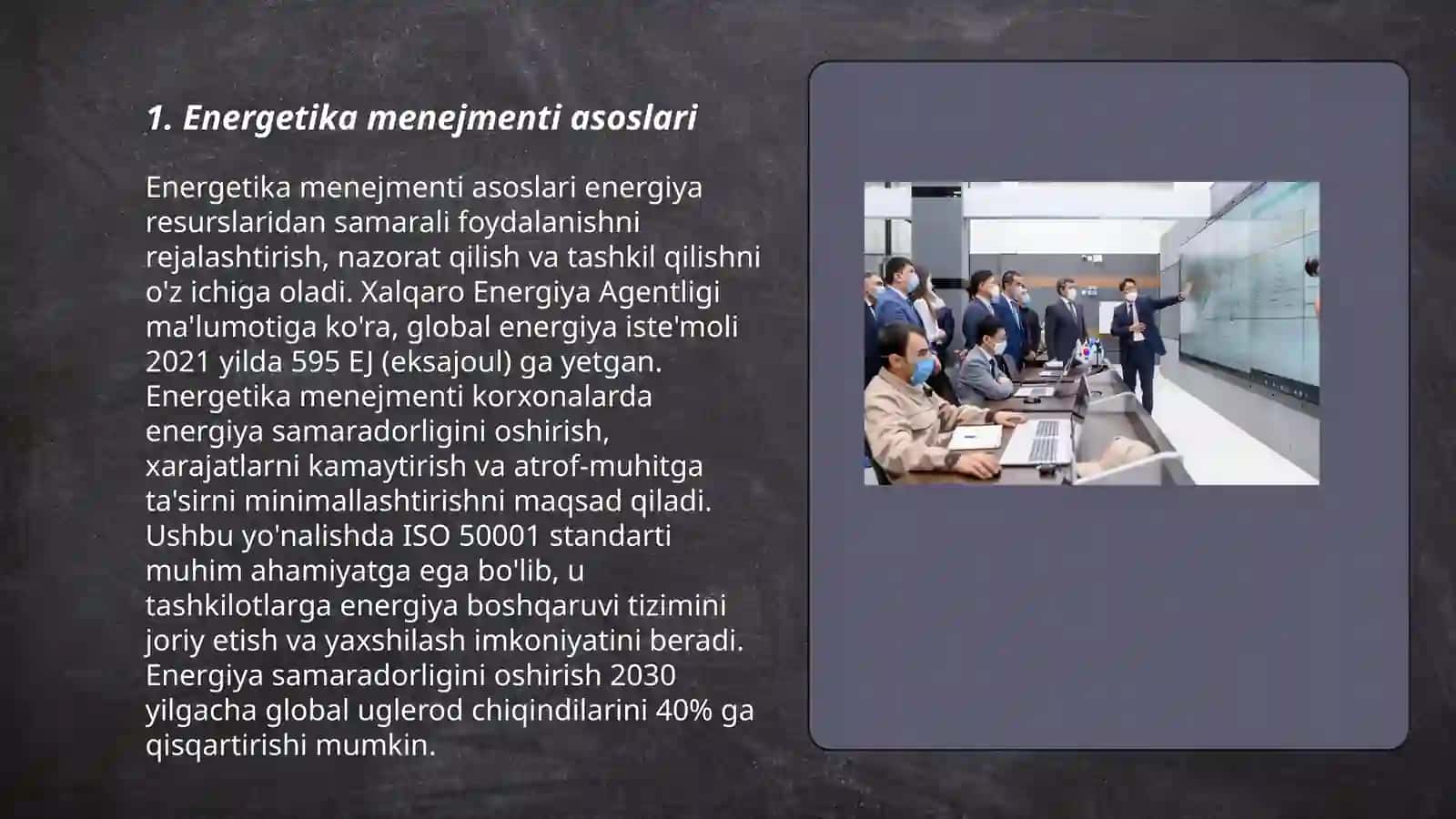 Zamanagoy islep shig'ariwdin' energetika menejmenti 3