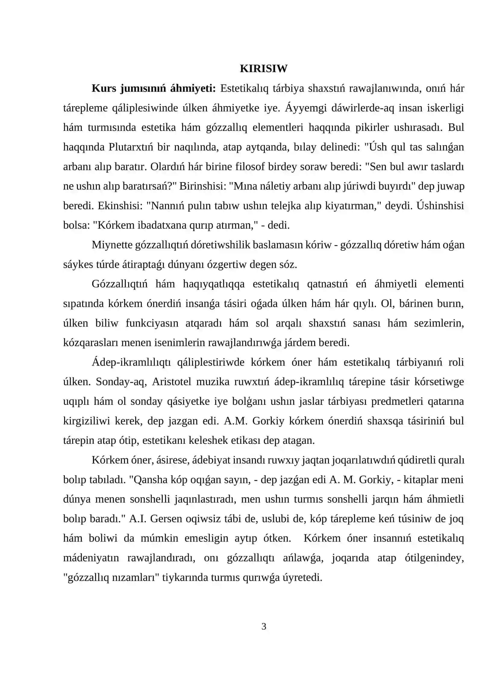 Qaniykelishtirgin jardemshi maktep oqiwlarin estetikaliq tarbiyalash 3