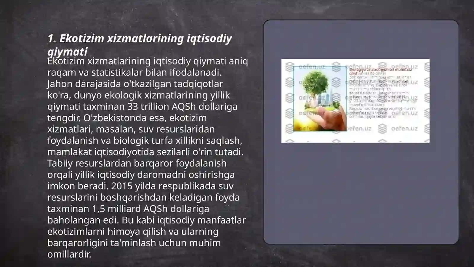 Ekotizim xizmatlarini iqtisodiy tahlil qilish 3