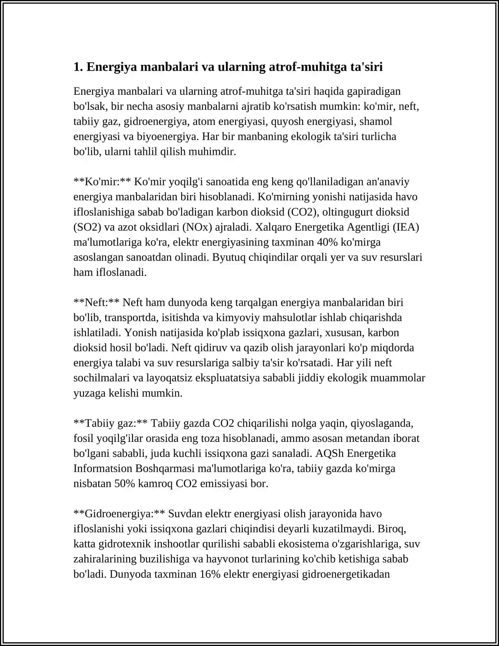 ENERGETIKA SANOATI VA ATROF-MUHIT REFERAT 3