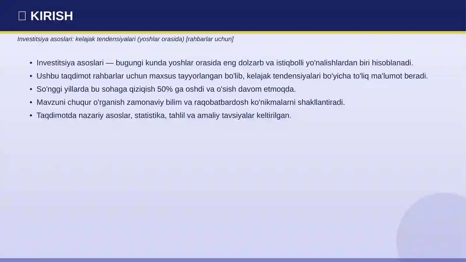 INVESTITSIYA ASOSLARI 3