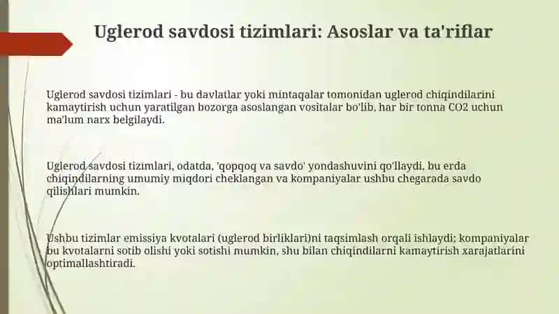 Karbon savdosi tizimlarining samaradorligi: Yevropa va Xitoy tajribasi 3