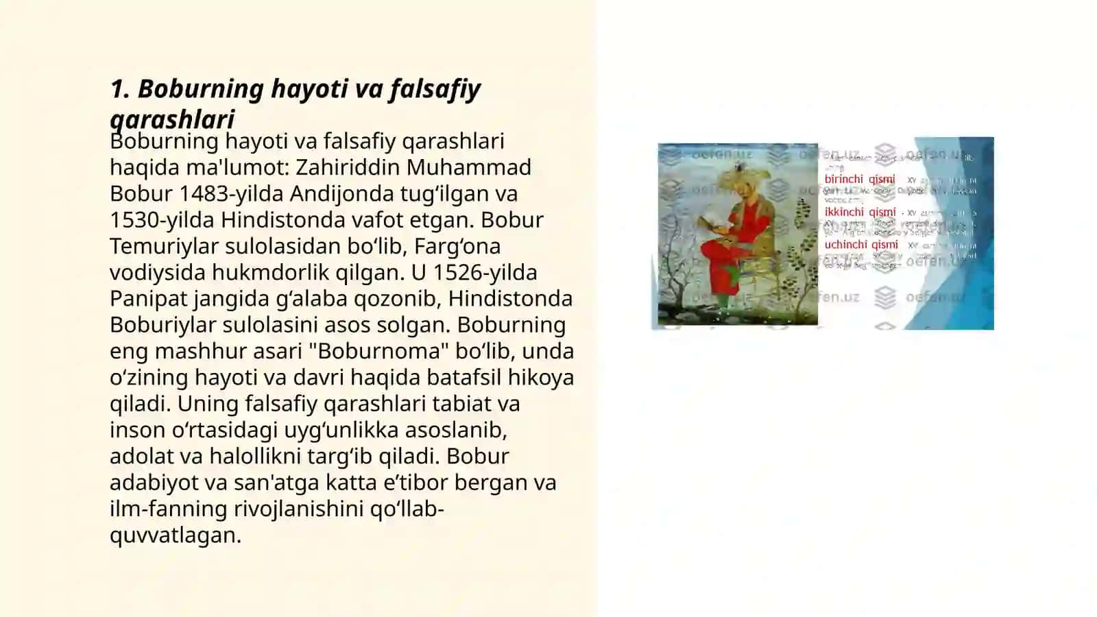 Boburning hayoti va falsafiy qarashlari 3