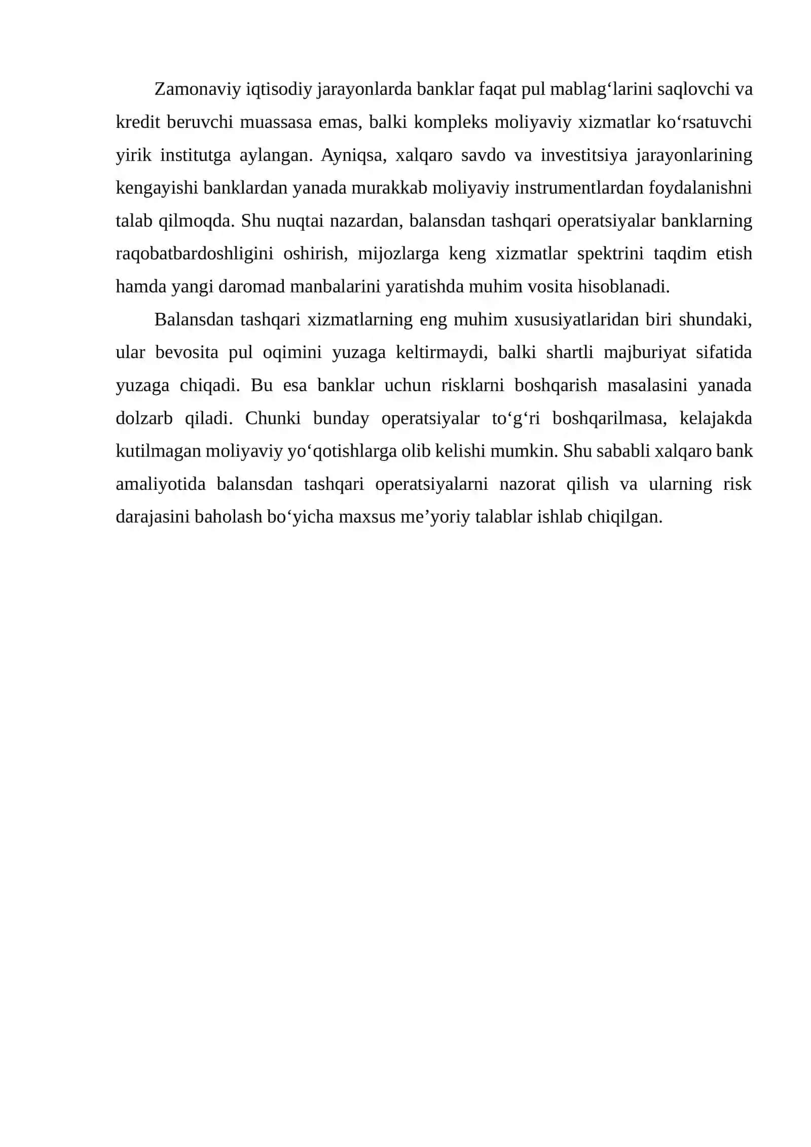 Balansdan tashqari xizmatlar farqli tomonlarini o‘rganish 3