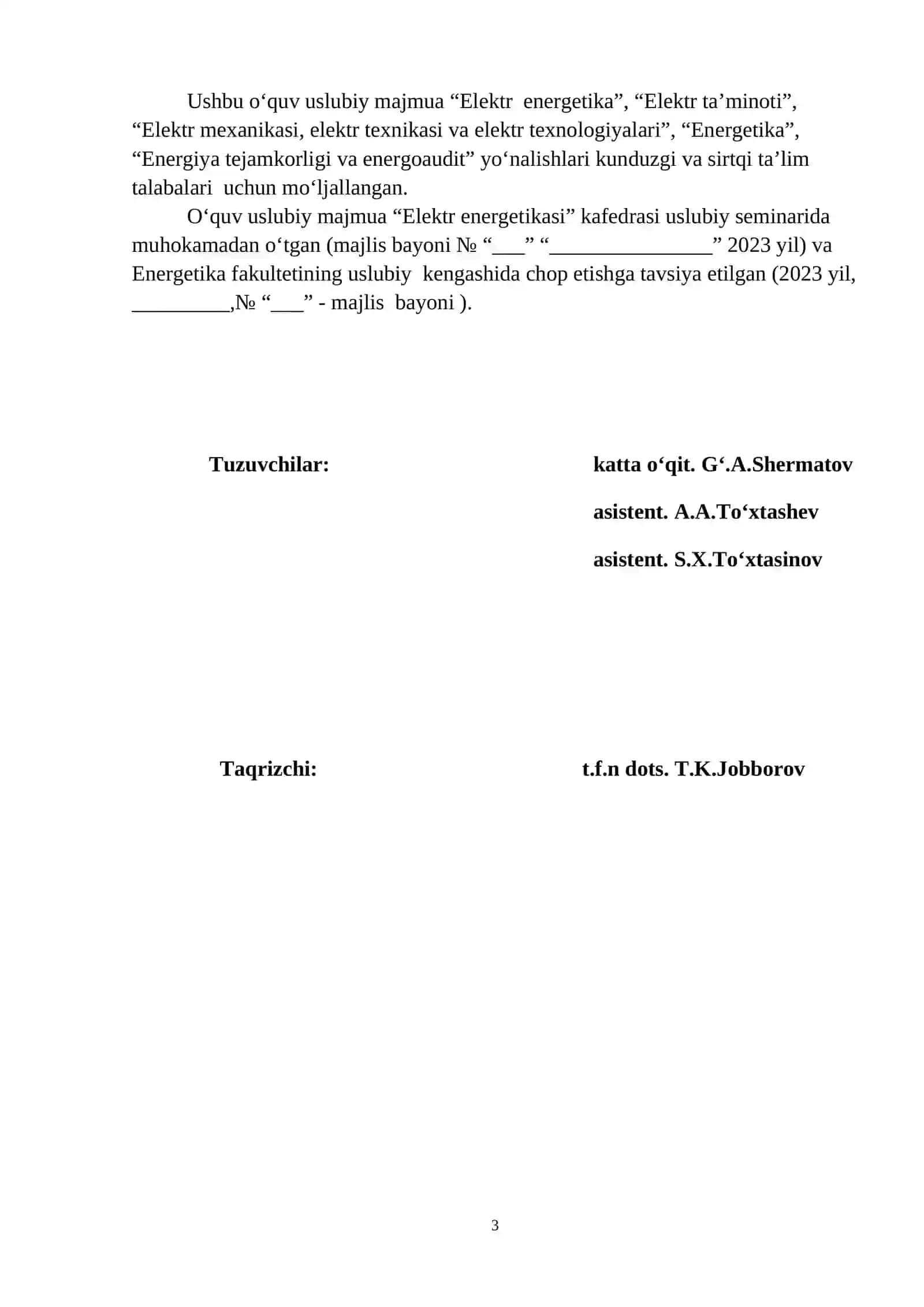 ELEKTR TA’MINOTI 1 3