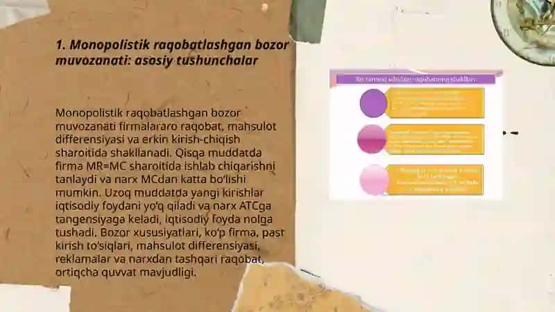 Monopolistik raqobatlashgan bozor muvozanati 3
