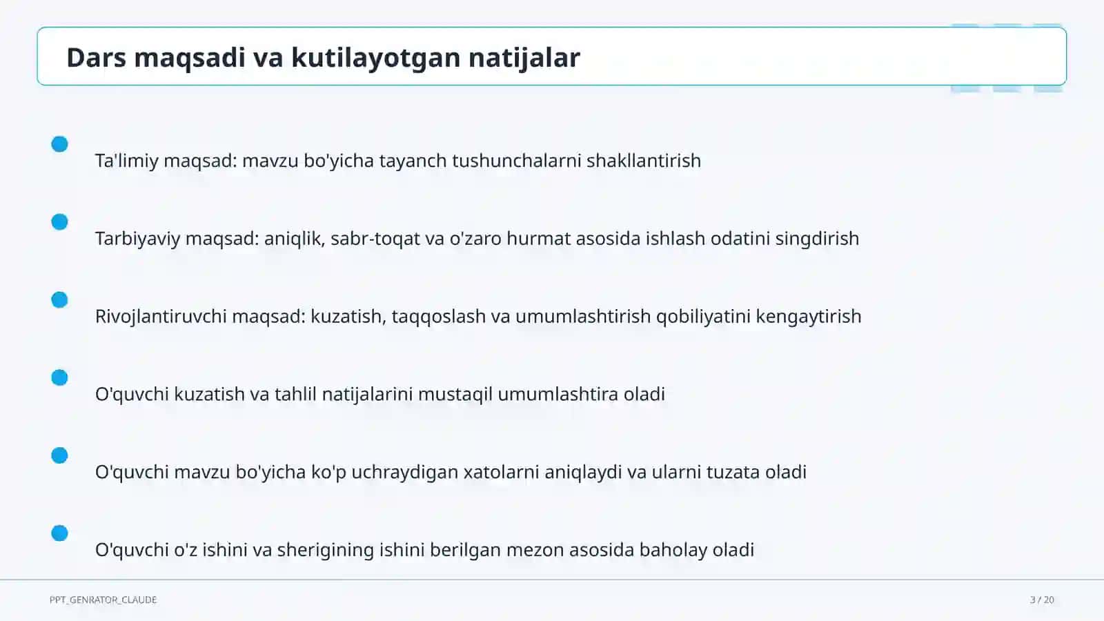 Matematika (5–6) — takrorlash darsi uchun 3