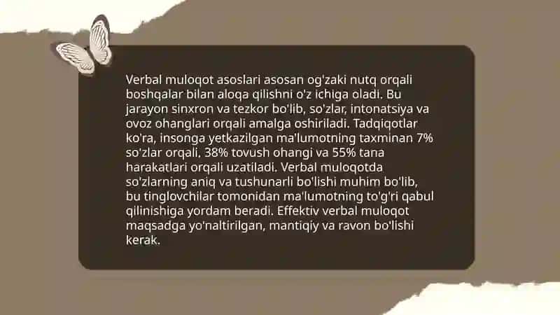 Verbal va Noverbal Muloqot Konikmalari 3
