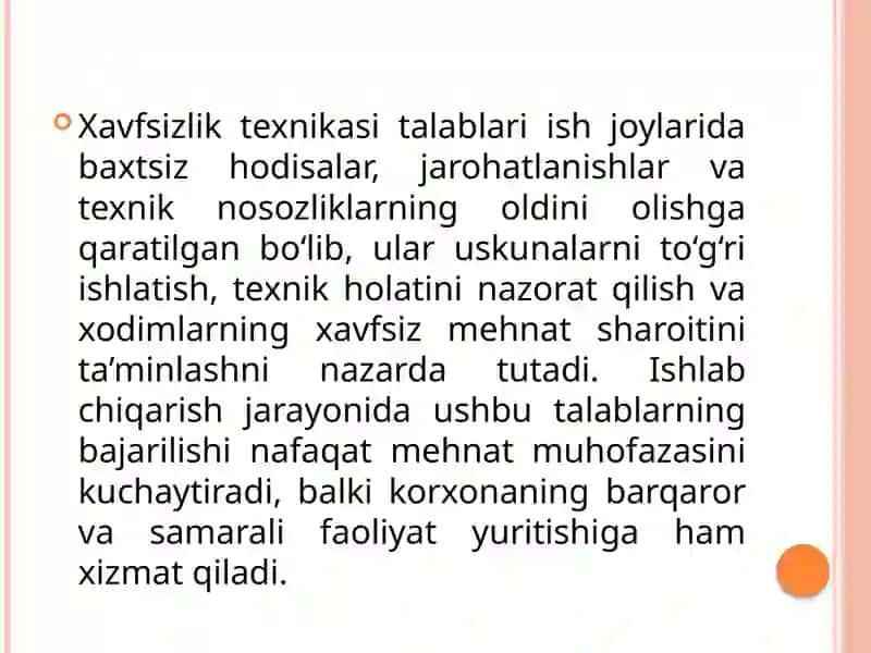 Xavfsizlik texnikasi talablari 3