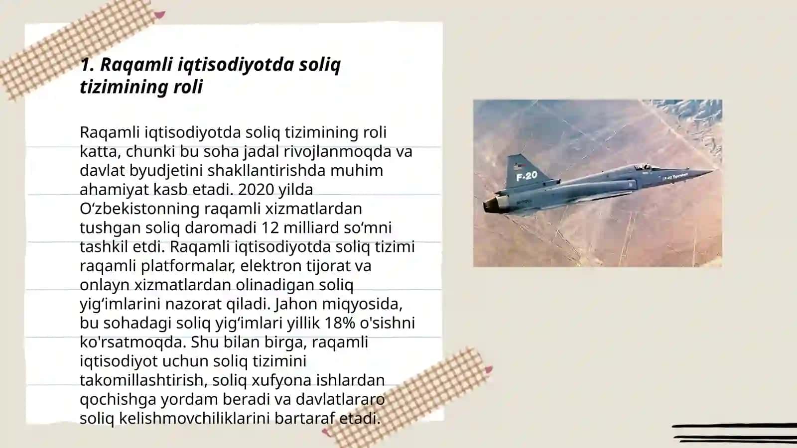 Raqamli iqtisodiyotni rivojlantirish asosida soliq tizimini takomillashtirish mexanizmi va uning asosiy yo'nalishlari 3