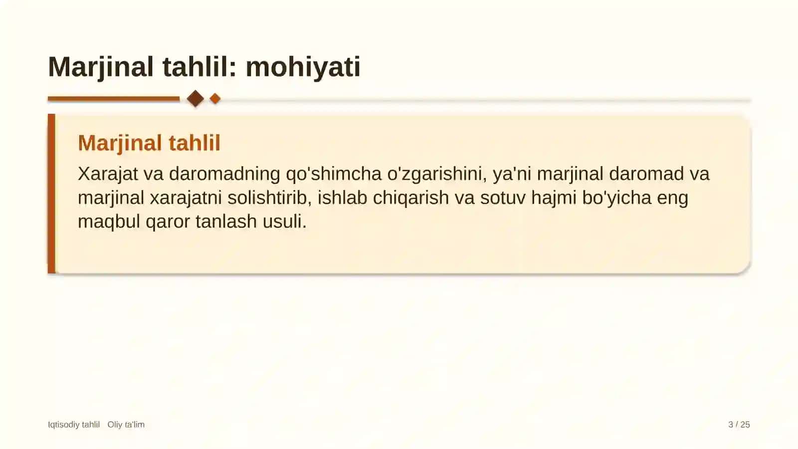 G'isht zavodlarida marjinal tahlil 3
