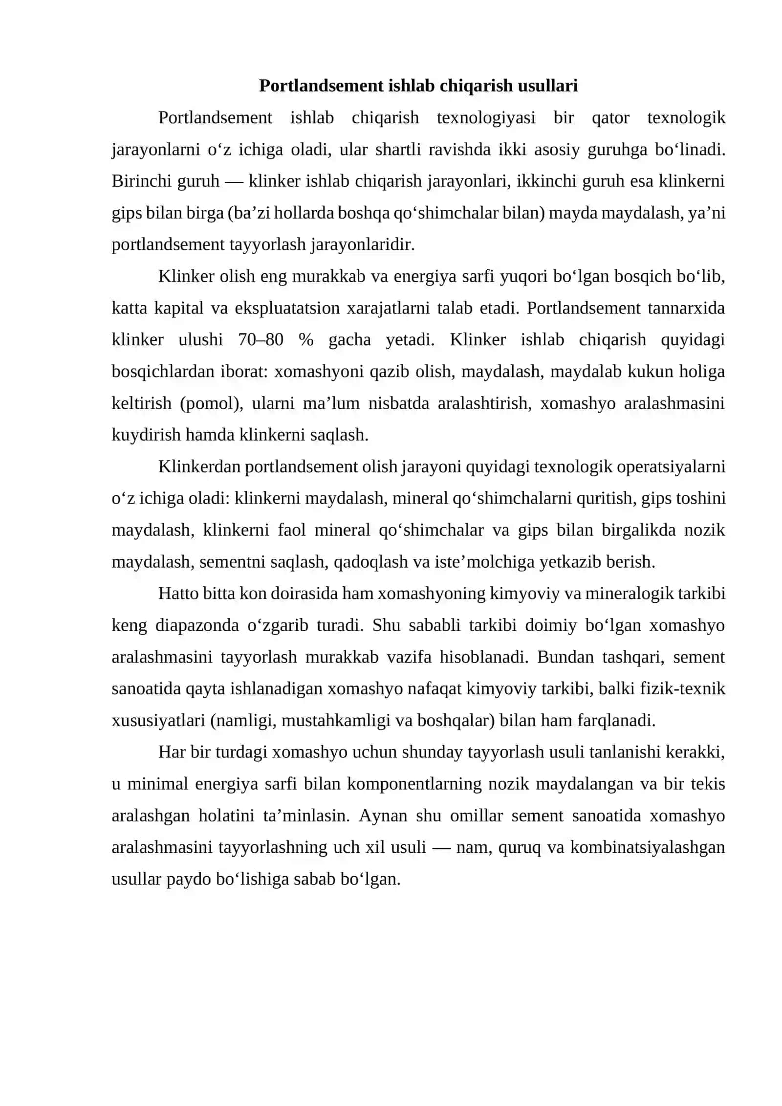 Portlandsement ishlab chiqarish texnologiyasi 3