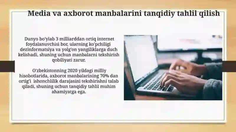 Media va axborot savodxonligi raqamlashuv davrining asosiy talabi hamda raqamli gigiyena va niteket 3