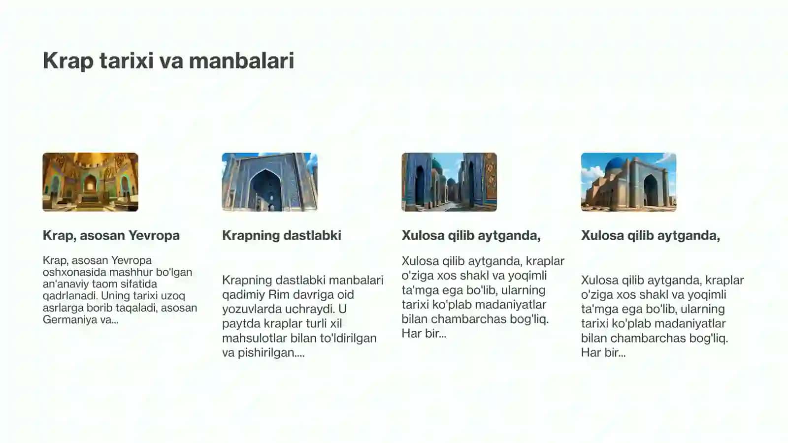Kraplar va ulardan tayyorlanadigan tansiq taomlar 3