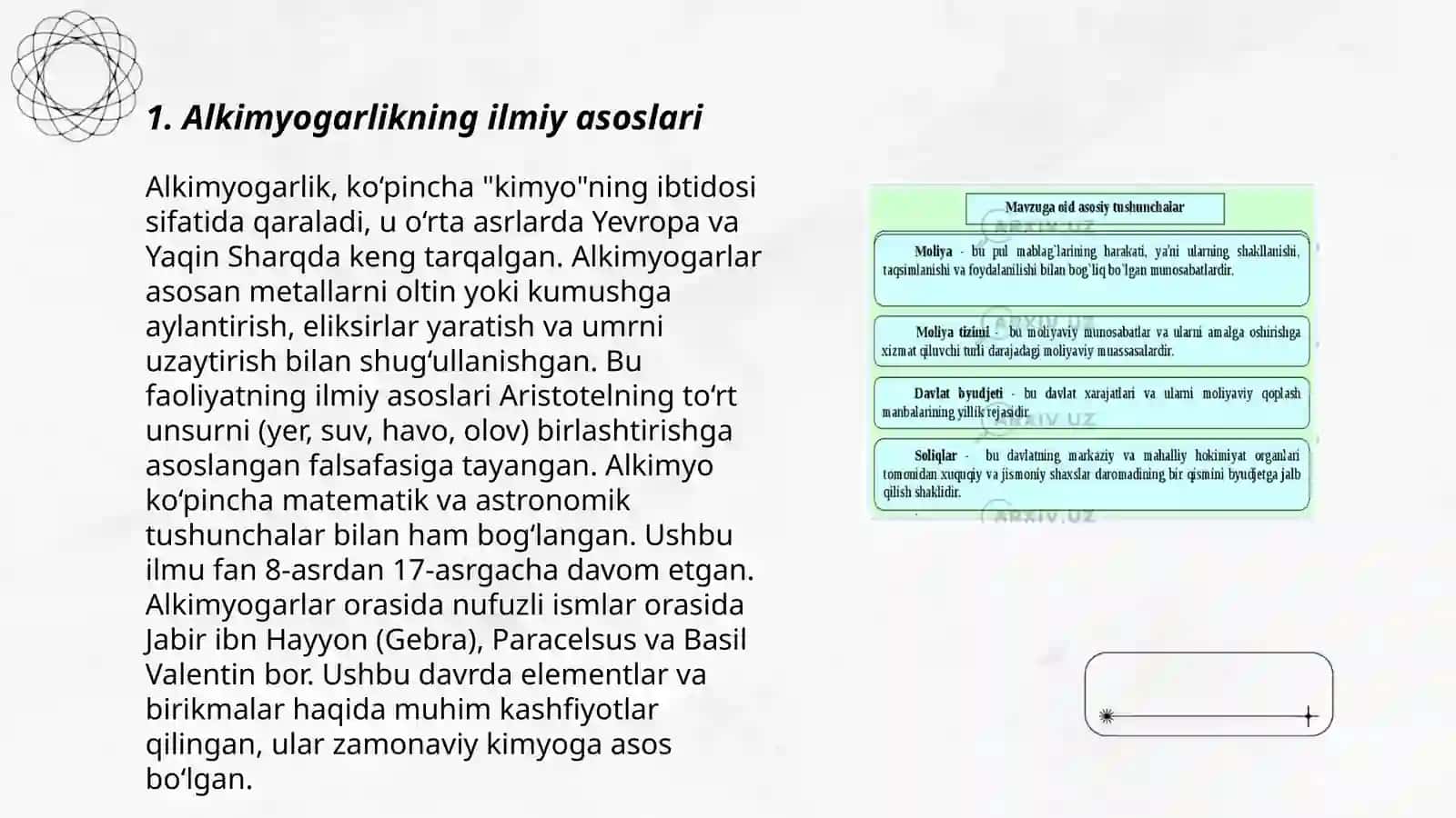 Alkimyogaglar faoliyatining kimyoni rivojlantirishdagi roʻli 3