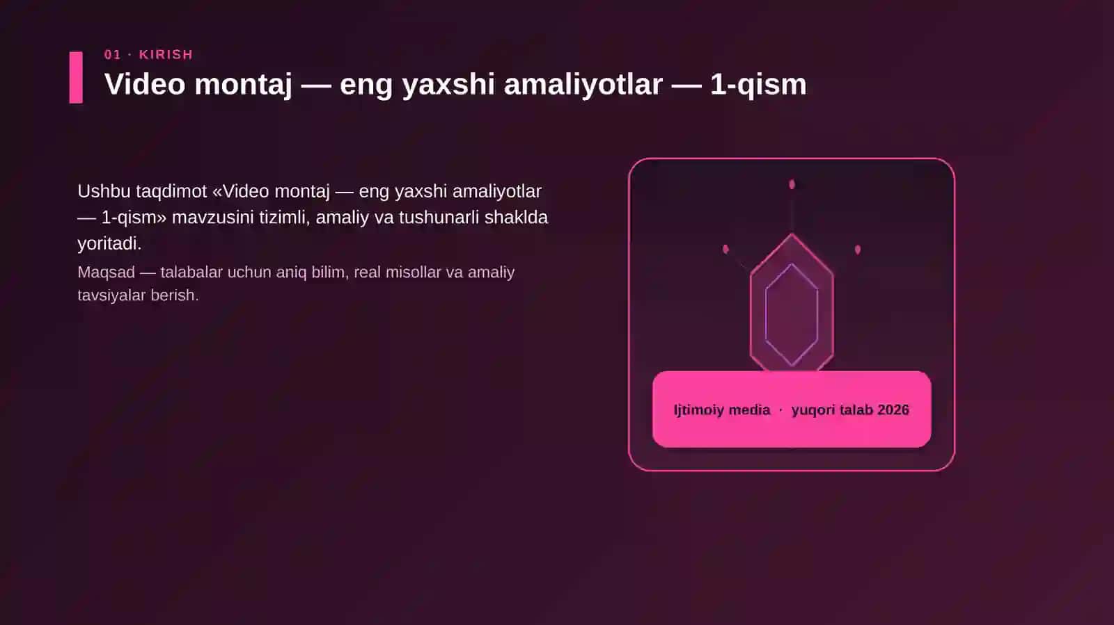Video montaj — eng yaxshi amaliyotlar — 1-qism 3