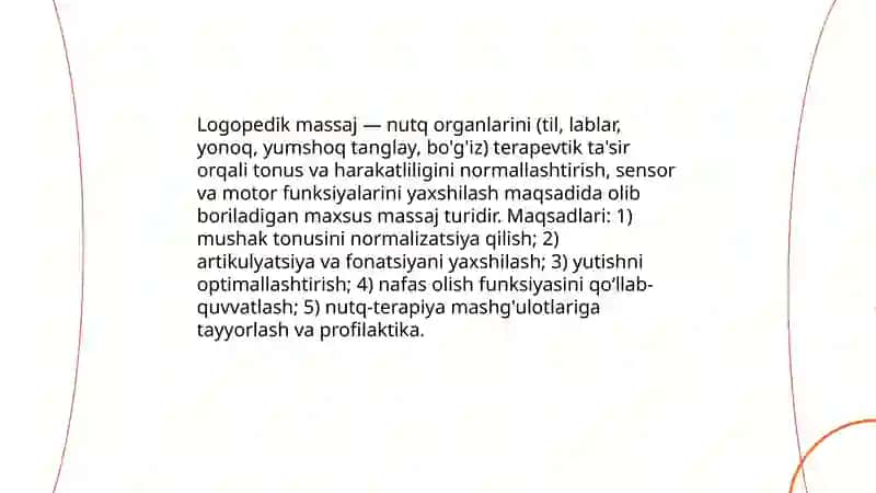 Logopedik massajini o'tkazish bo'yicha uslubiy ko'rsatmalar 3